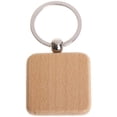 thumbnail image 5 of 250Pcs DIY Blank Wooden Keychain Square Carved Key Ring Wooden Key Ring 40 x 40 mm,250 x key ring,wood color & silver, 5 of 7