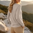thumbnail image 5 of Women's Long Sleeve Shirts Crew Neck Comfort Lightweight Casual Tops Solid Basic Tee Loose Fit Winter Fashion Outfits, 5 of 10