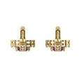 thumbnail image 4 of 14K Solid Gold Lever Back Stud Earrings for Women | 2.235 cttw Round Cut Natural Amethyst | Yellow Gold, 4 of 5