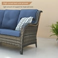 thumbnail image 4 of Pocassy  3-Piece Outdoor Wicker Sofa Set with Ottoman Grey/Blue, 4 of 5