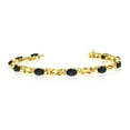 thumbnail image 1 of 14K Yellow Gold Oval Sapphire Reef Knot Bracelet, 1 of 3