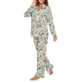 thumbnail image 2 of SCRAWLGOD Rose Women's Pajamas Long Sleeve Pants and Top Set of 2 Pjs for Women V-Neck Women Button Up Pj Set with Pockets Comfortable Nightwear Set Size 4XL, 2 of 7