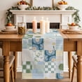 thumbnail image 2 of Table Runner 36 Inches Long for Kitchen Dining, Spring Floral Checkered Dresser Scarf Farmhouse, Dining Table Decorations for Wedding/Parties, Sage Green Daisy Buffalo Plaid 13 x 36 In, 2 of 8