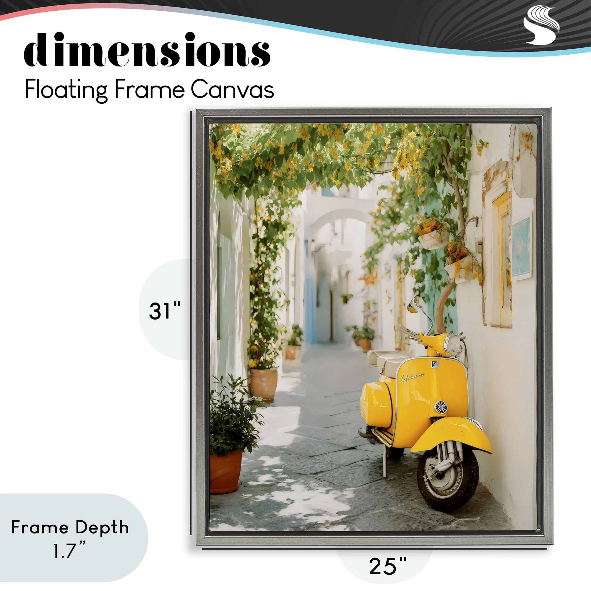 Stupell Industries Vacation Ride Through Alley Gray Framed Floater Canvas Wall Art, design by Franklyn Gregory