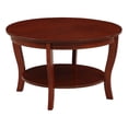 thumbnail image 4 of American Heritage Table Basse Ronde avec Tablette, Fini Bois Acajou, 4 of 7