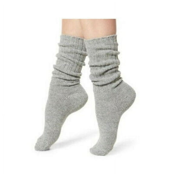 Jefferies Socks Womens Socks, Thick Cotton Ribbed Slouch Crew Ankle Cuff Roll Socks, 2 Pair