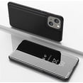 thumbnail image 2 of Mirror Case for Apple iPhone 13 Mini（Not 13）, Wireless Charging Luxury View Smart Display Ultra Thin Makeup Phone Cover for Apple iPhone 13 Mini QH Black, 2 of 10