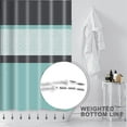 thumbnail image 4 of Extra Long 72"x84" Teal and Gray Ombre Shower Curtain Modern Mid-Century Geometric Bathroom Curtain Abstract Moroccan Waterproof Bath Curtain with Hooks Machine Washable for Bathroom Decor, 4 of 6