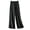 Black, variant on WREESH Womens Wide Leg Pants Solid Summer Casual Elastic Waist Buckle Cotton Linen Pocket Trousers Black