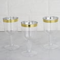 thumbnail image 2 of Balsa Circle 12 Pieces 5 oz Clear Gold Rim Disposable Plastic Champagne Flute Glasses, 2 of 8