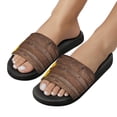 thumbnail image 5 of GZHJMY Stylish Slides for Women Men, Brown Wooden Board Sunflower Soft Flexible Slip-on Sandals Slippers, 5 of 7