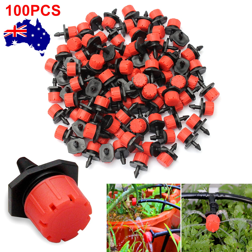 50 Vegetable Gardens Lawn on 1/4 Tube Sprinklers Emitters Micro Drip Watering System for Flower Beds 50/100/150pcs 360 Degree Adjustable Irrigation Drippers Head 