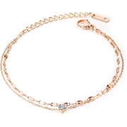 Simple Charm Anklet for Women，14k Rose Gold plating Beach Dainty Cute Tiny Adjustable Stainless steel ankle bracelets Personalized Foot chain Jewelry Gifts for Mom Wife