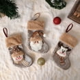 thumbnail image 5 of Christmas Stockings 3-Pack Hanging Tree Ornaments, Santa Snowman Reindeer Stockings Christmas, 6.69Inch Christmas Stocking Stuffer for Family Holiday Christmas Party Decorations, 5 of 7