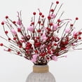 thumbnail image 7 of Valentines Day Decorations Gifts Heart Picks - 8 Pcs Artificial Red Berry Flower Stems Heart Shaped Picks for Home, Restaurant Decor, Wedding (Red White Pink), 7 of 7