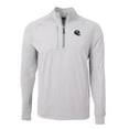 thumbnail image 2 of Men's Cutter & Buck Heather Gray New York Giants Big & Tall Adapt Eco Raglan Quarter-Zip Jacket, 2 of 3
