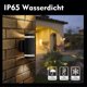 thumbnail image 3 of Apliques LED de pared para exterior, juego de 2, IP65, resistente al agua, 3000 K, iluminación de pared moderna para jardín, garaje, terraza, pasillo y patio, luz exterior de aluminio, color negro., 3 of 5