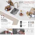 thumbnail image 3 of Stylish Undermount 16" Stainless Steel Single-Bowl Kitchen Sink S-309XG, 3 of 11