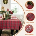 thumbnail image 6 of Christmas Red Plaid Waterproof Tablecloth \u2013 Classic Woven Check Design \u2013 Holiday Dining Table Cover for Xmas Parties, Stain-Resistant & Durable, W60 x L84 in, 6 of 8