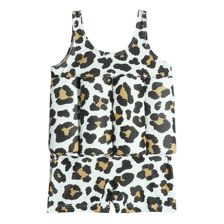 

IMEKIS Baby Swim Vest Toddler Kids Boys Float Suit with 8 Adjustable Buoyancy Sticks Floatation Swimsuit Girls One Piece Floating Swimwear Infant Bathing Suits 12-18 Months White Leopard