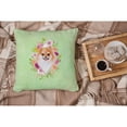 thumbnail image 4 of Pomeranian #1 Green Flowers Fabric Decorative Pillow, 4 of 4