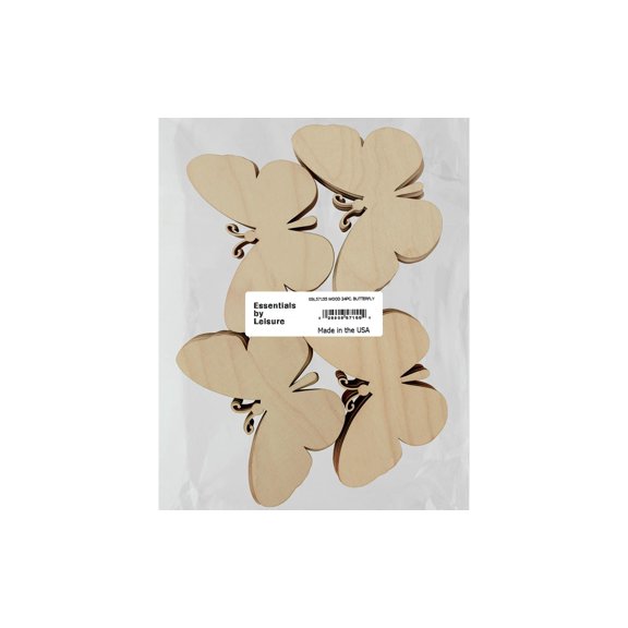 Essentials By Leisure Arts Arts Flat Wood Shape 24pc Butterfly