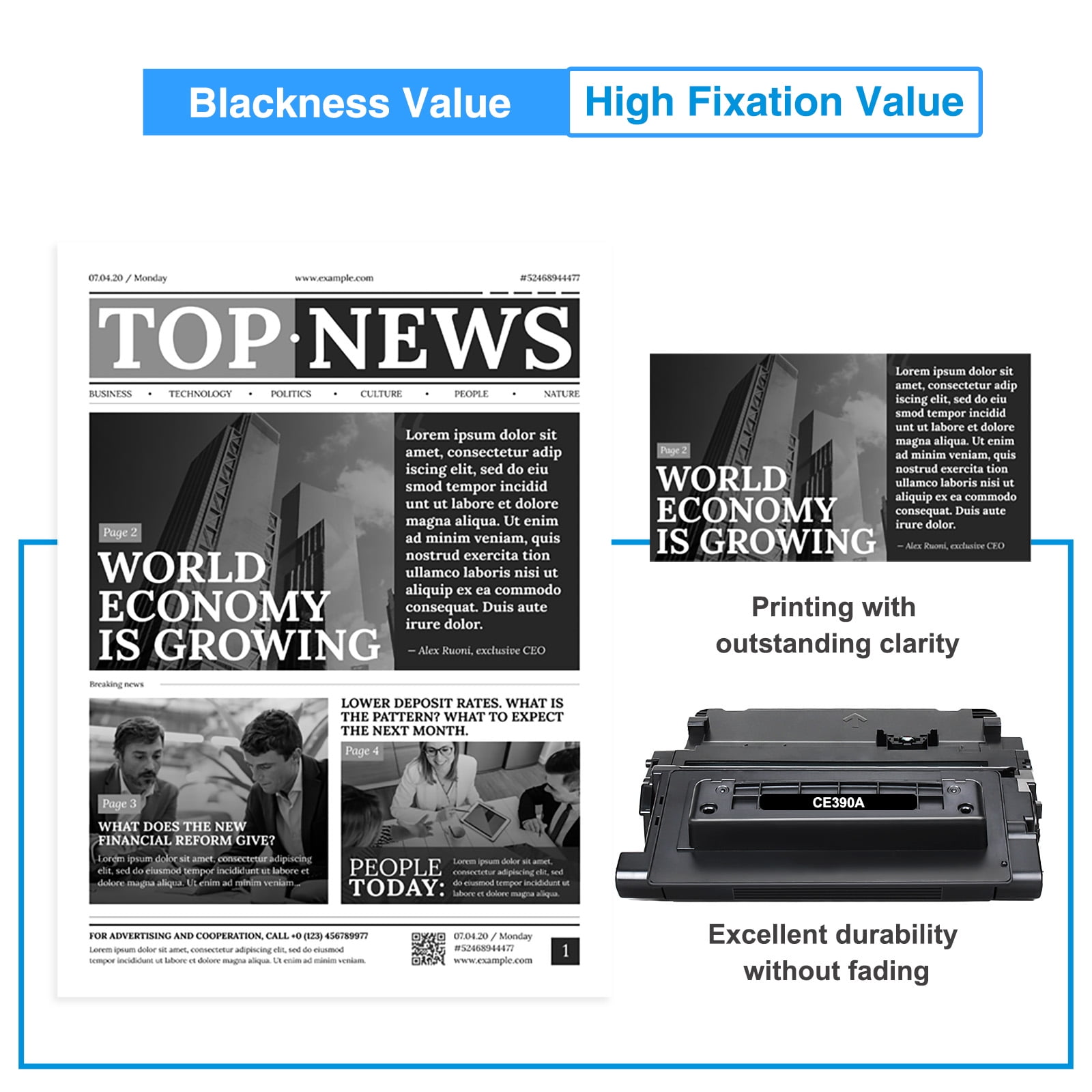 90A Toner Cartridge 2-Pack Compatible for CE390A 90A 90X CE390X Work with Laserjet Enterprise 600 M601 M602 M603 M4555 M4555f MFP Printer Ink (Black)