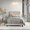 thumbnail image 2 of Castle Place Chic Corduroy Velvet Upholstered Twin Bed, Light Pink, 2 of 7
