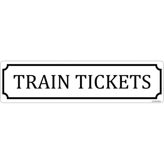 Metal Tin Signs TRAIN TICKETS Tin Sign Wall Plaque Room Door Decor Club Bar Garage Tin Plates Indoor & Outdoor Wall Decor 4"x16"
