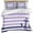 Purple, variant on 3 Piece Anchor Aqua Duvet Cover Set Full Size, Microfiber Comforter/Quilt Cover with Corner Ties and 2 Pillowcases, Modern Navy Blue White Striped Nautical All Season Soft Bedding with Zipper Closure
