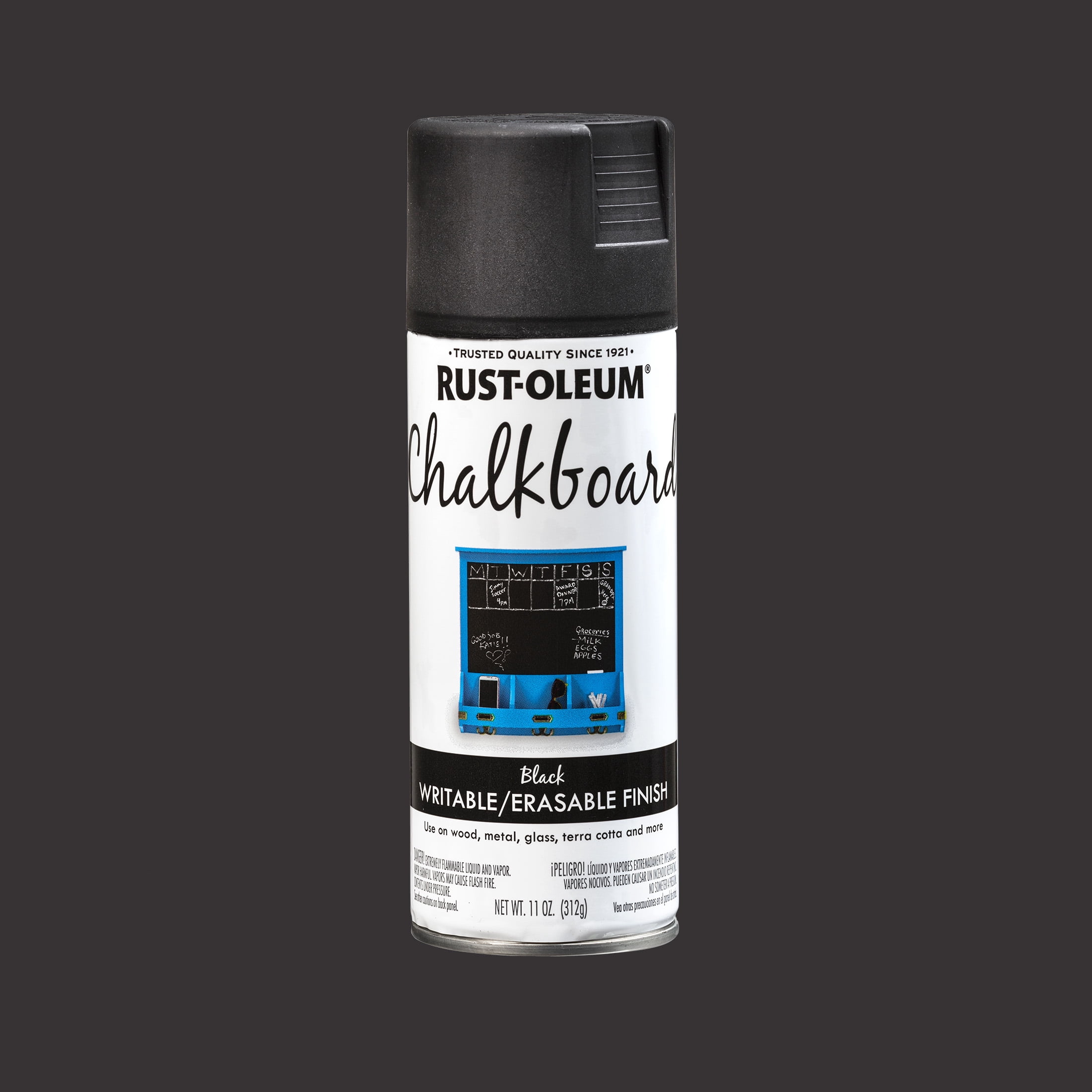 (6 pack) Black, Rust-Oleum Chalkboard Flat Spray Paint-301438, 11 oz