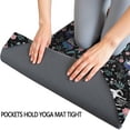thumbnail image 3 of Black Cartoon Unicorn Flower Pattern Hot Yoga Mat Towel Non Slip for Hot Yoga - Quick-Drying Yoga Mat Cover with 4 Corner Pockets with Travel Bag - Hot Yoga Towel Non Slip 70"x26", 3 of 6