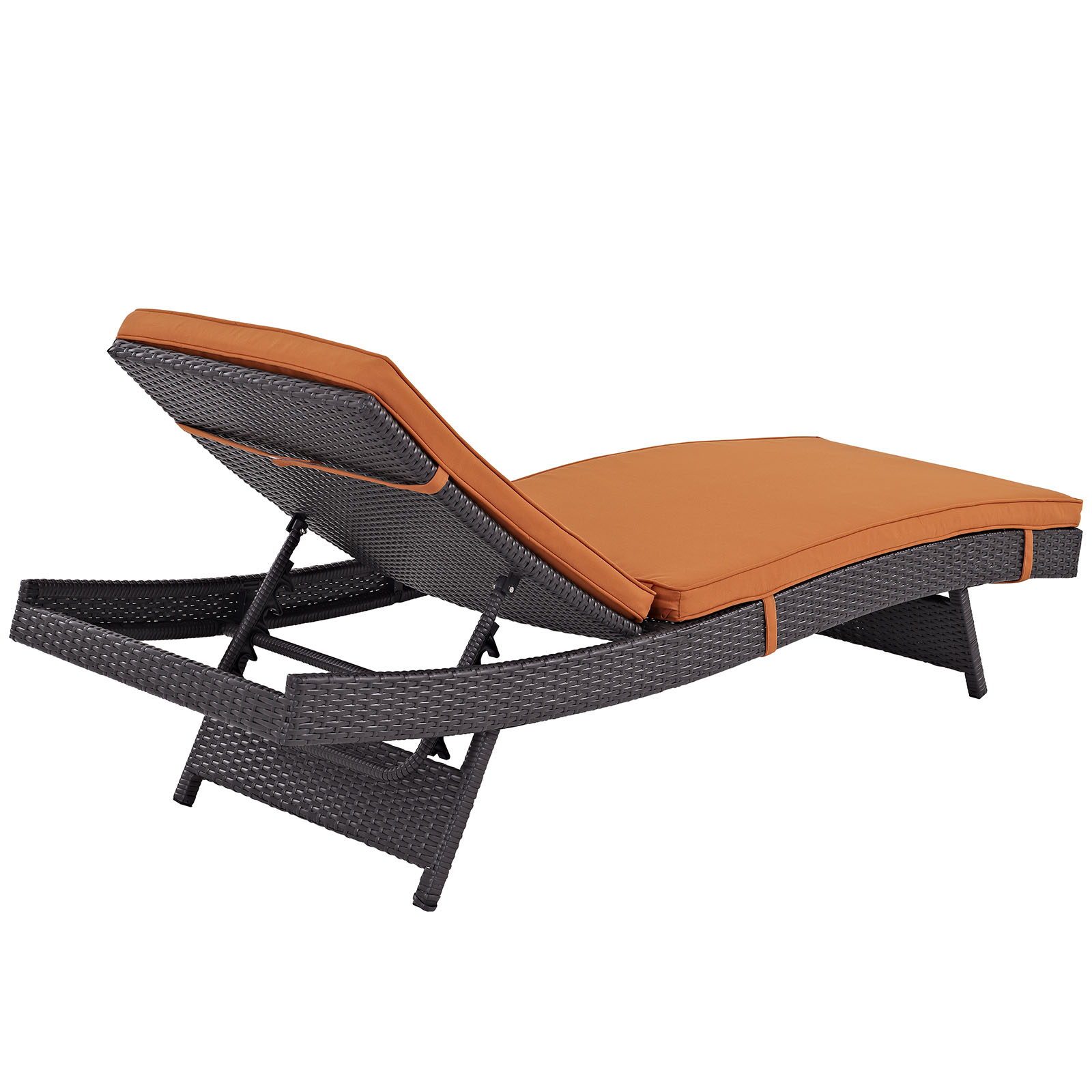 Modern Contemporary Urban Design Outdoor Patio Balcony Chaise Lounge Chair ( Set of 2), Orange, Rattan - image 4 of 4