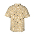 thumbnail image 3 of Uemuo Daisies Flowers Printed Regular Fit Short Sleeve Casual Hawaiian Shirt for Men,Aloha shirt,Tropical shirt,Floral print shirt,Vacation Beach shirt-Medium, 3 of 9