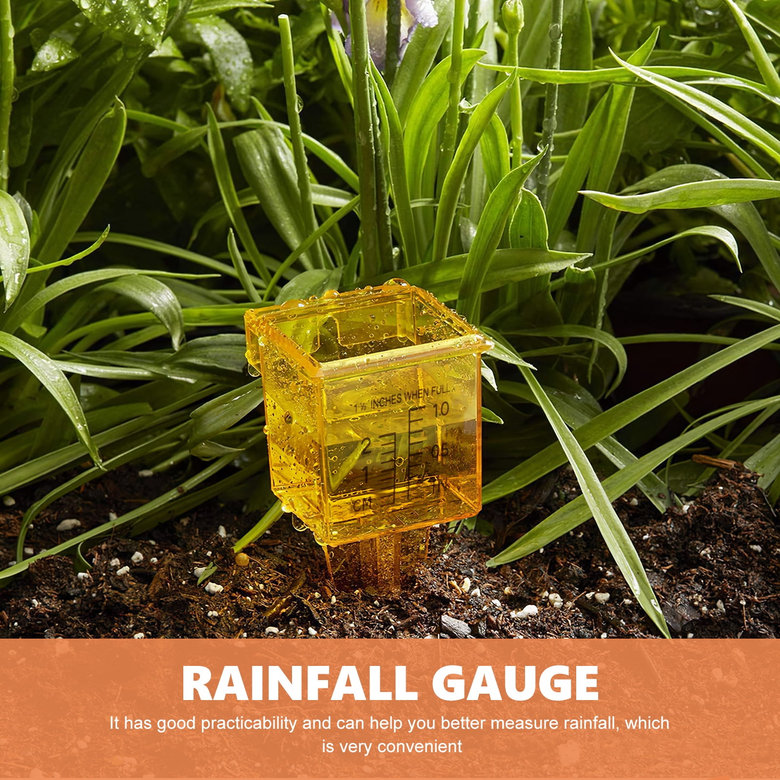 Yardwe 10Pcs Yellow Plastic Rain Gauges for Accurate Outdoor Rainfall Measurement and Lawn Water Monitoring