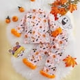 thumbnail image 2 of Weebloom Girls Pajama Halloween Outfits Winter Long Sleeve Loose Cute Fleece Casual For Baby Infant Loungewear 3-4 Years Orange, 2 of 8