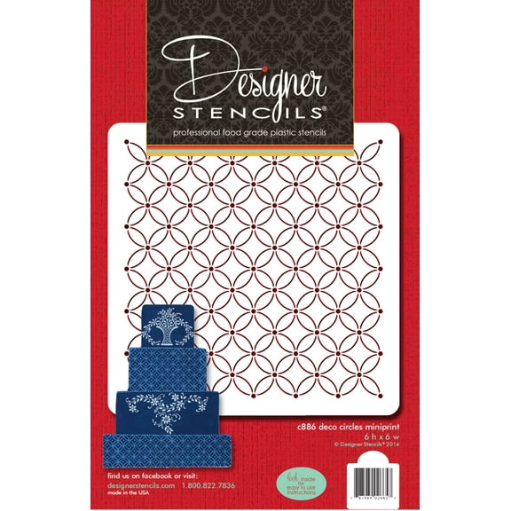 Deco Circles Miniprint Cake Stencil by Designer Stencils