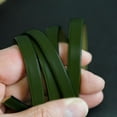 thumbnail image 4 of 10mm Flat Genuine Leather Cord, 3/8 in x 1.09 Yard - Real Leather Strip for Bracelet, Choker, Keychain - DIY Craft Jewelry and Accessory Making, Watch Band, Purse Strap (Dark Green), 4 of 5