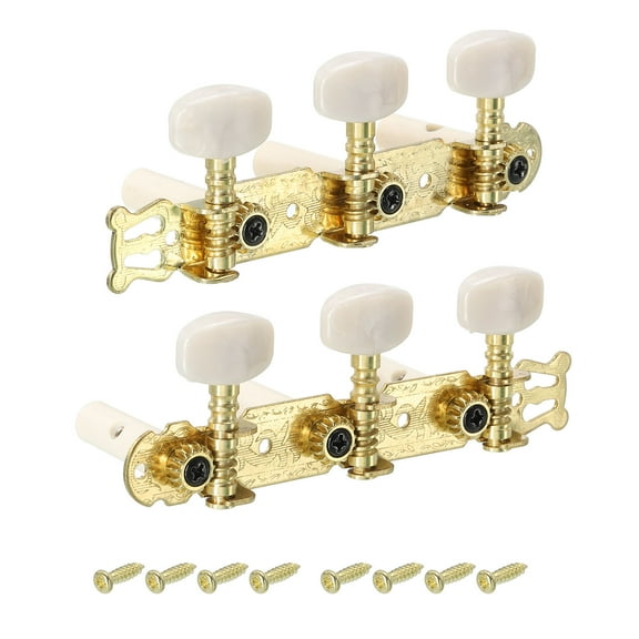 Acoustic Classical Guitar Machine Heads Tuning Keys Pegs String Tuners White Buttons, 1 Set