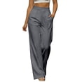 thumbnail image 2 of Mifsaly Womens Dress Pants for Work High Waisted Straight Leg Trousers Slim Fit Comfortable Business Casual Office Outfits with Pockets Gray,XL, 2 of 8