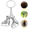 thumbnail image 2 of FRCOLOR  Roller Skate Keychain Buckle Rotate Lace Skateboard Ring Man Miss Silver, 2 of 8
