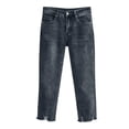 thumbnail image 4 of ADSSDQ Jean Capri Pants for Women High Waisted Ripped Jeans Stretchy Denim Capris Cropped Legging with Pockets Black M, 4 of 6