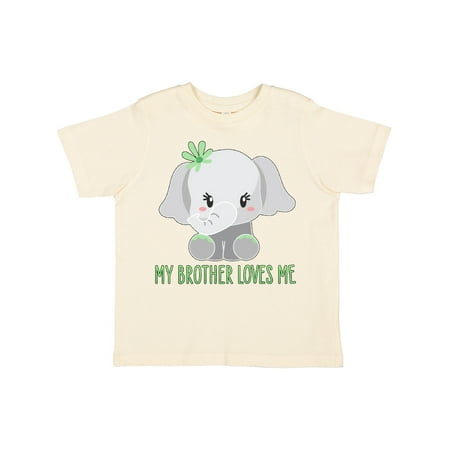

Inktastic My Brother Loves Me- Cute Elephant Gift Toddler Boy or Toddler Girl T-Shirt