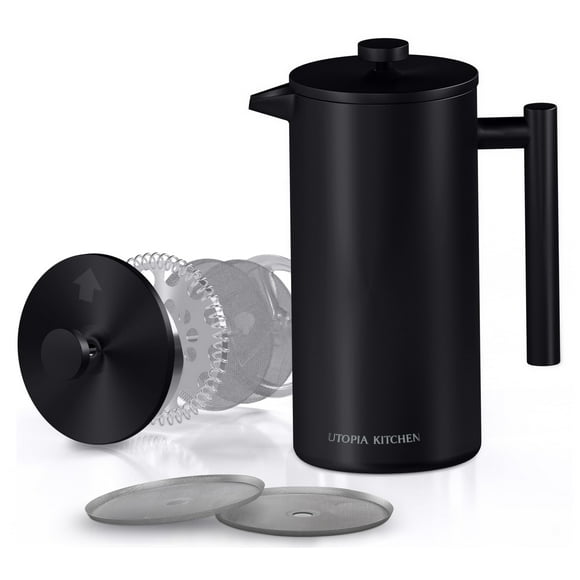 Cafetera de prensa francesa Utopia Kitchen, 500 ml, acero inoxidable