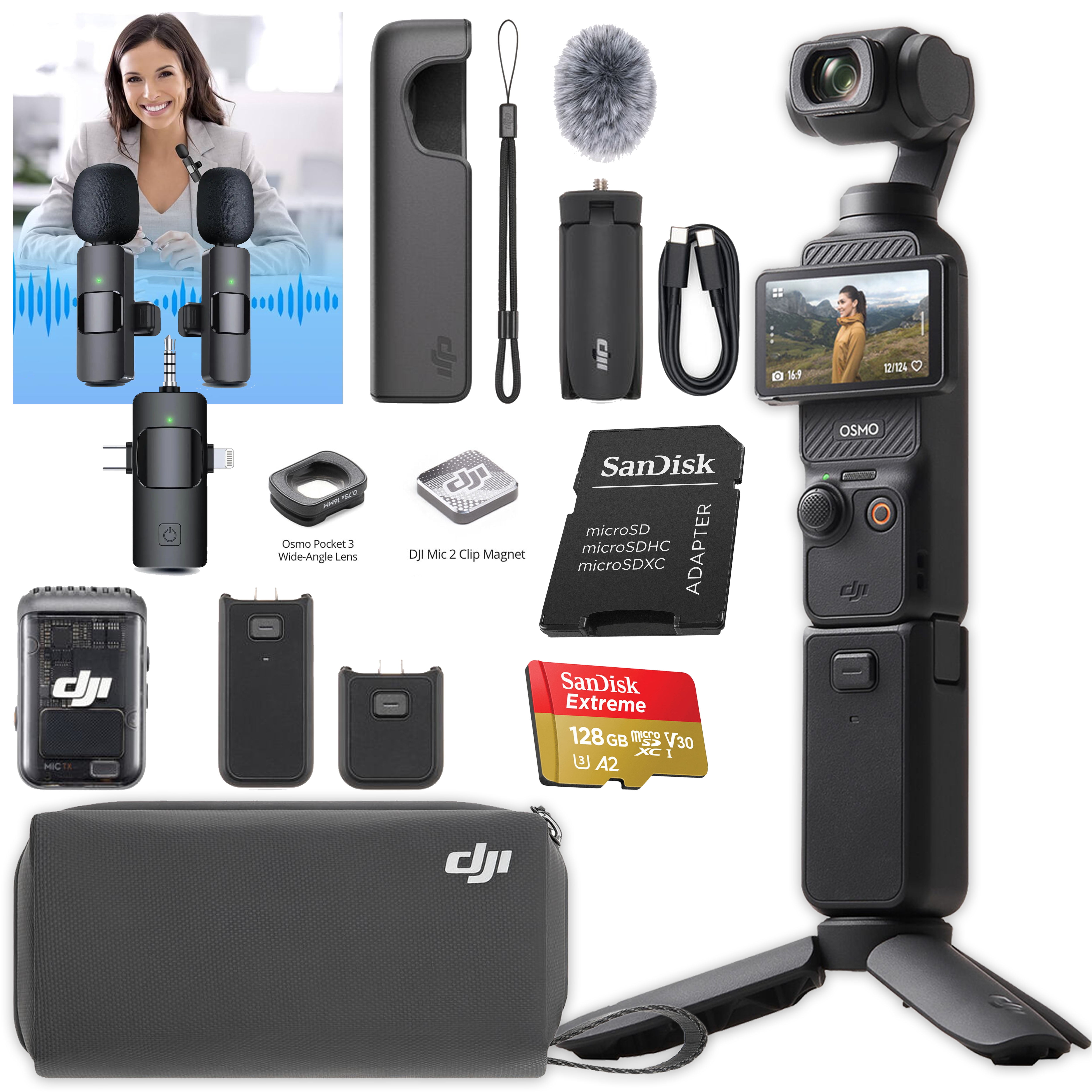 DJI Osmo Pocket 3 Creator Combo Bundle with Clip-On Transmitter