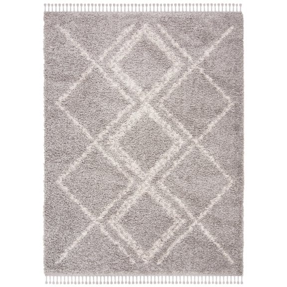 SAFAVIEH Pro Lux Shag Collection PLX432F Grey / Cream Rug