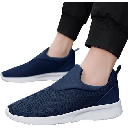 Mens Slip On Walking Shoes Men Sneakers Large Size Fashion Lightweight Comfort Shoes Sneakers Non Slip Casual Running Shoes Breathable Casual Soft Sole Trainers