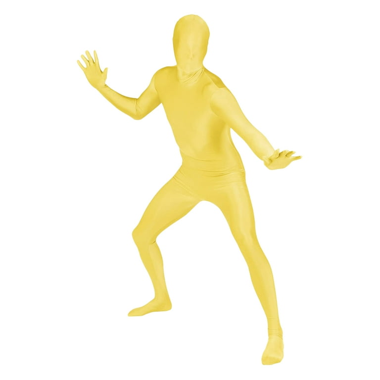 JYYYBF Halloween Full Bodysuit Adult Kids Invisibility Jumpsuit Spandex  Stretch Costume Chromakey Disappearing Body Suit Yellow M 