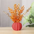 thumbnail image 4 of Plastic Flower Pot, Pumpkin Flower Vase, Halloween Thanksgiving Decorative Indoor Plant Container, Orange Red White Plastic Material, 14x14x11cm, Stable Base, Festive Home Decor, 4 of 6
