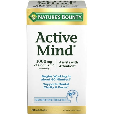 Nature's Bounty Active Mind Cognitive Health Coated Caplets 60 ea (Pack of 4)